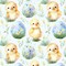 Sweet Easter Chick Anti-Pill Premium Fleece Fabric | By The Yard